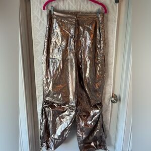 NWT Aaron & Amber Gold Metallic Parachute Pant
